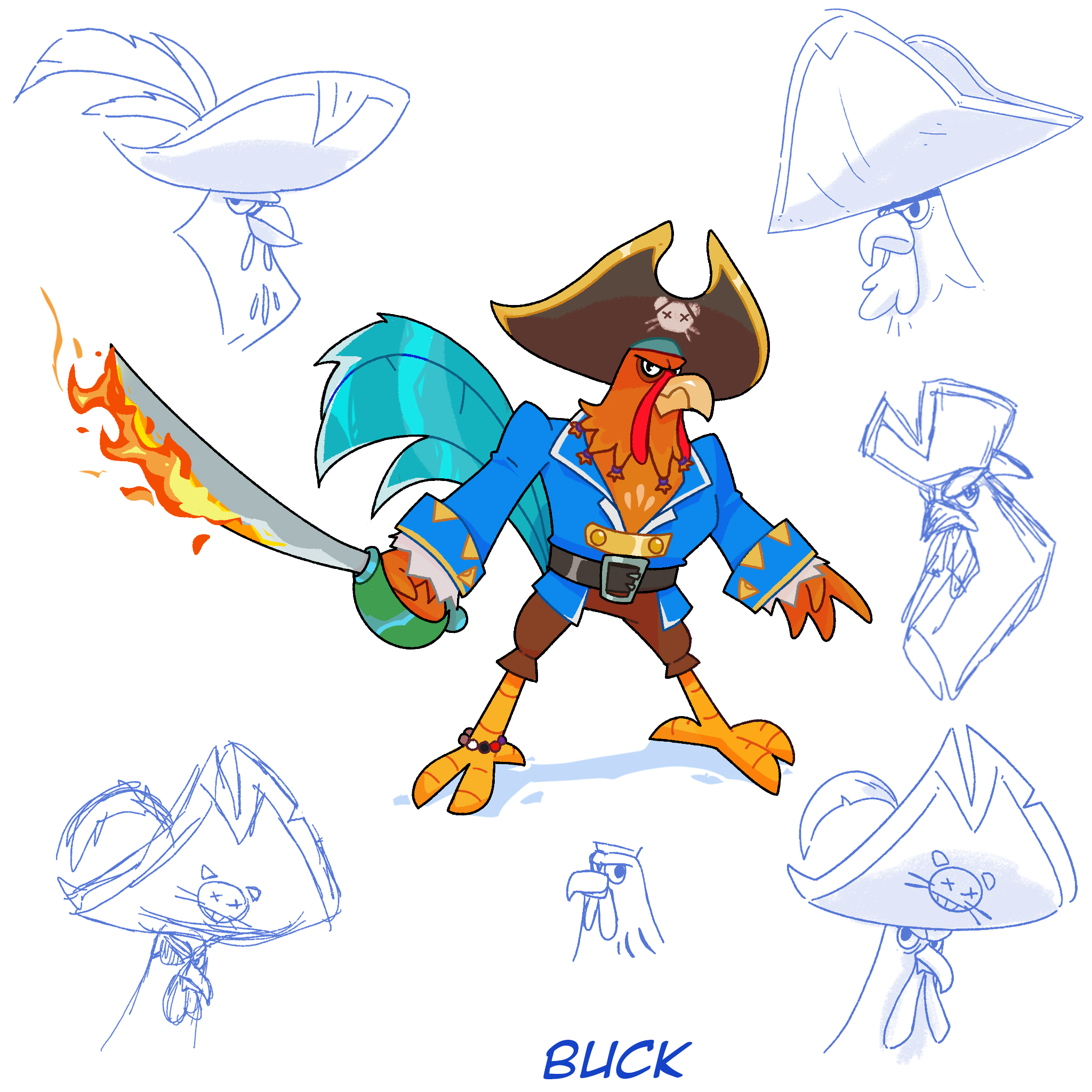 Segun Samson Buck the Pirate Chicken reference artwork