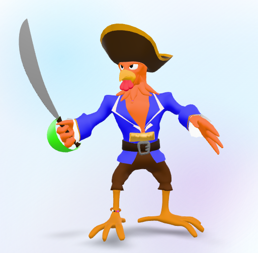 Matt's 3D render of Pirate Chicken